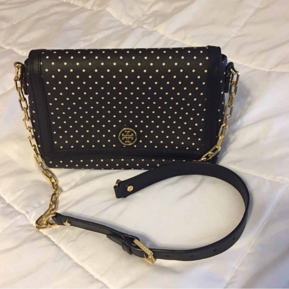 Tory Burch Kerrington Viva Dot Crossbody Black Bag